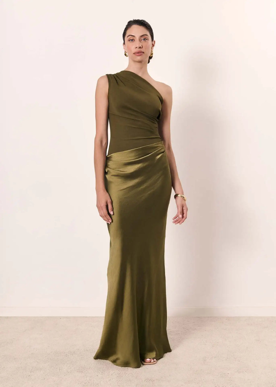 Sophia | One-Shoulder Satin Maxi Dress